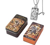 Deviant Moon Tarot - Pocket Size Deck pour débutants en boîte métallique - Design Mystique, Facile à Utiliser