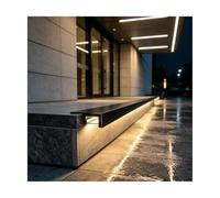 Déviateur d'égouttement LED alu noir robuste pour terrasses extérieures | Ruissellement pluie, résist. intemp., aspect attrayant, assembl. rapide, large applic(25mm Straight/0.98in,4pcs)