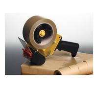 tesa Distributeur de ruban d'emballage noir et jaune – Largeur max. 50 mm, Longueur max. 66 m