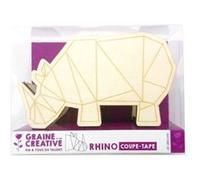 Dévidoir à rouleau adhésif Rhinocéros en bois 11 cm Beige G