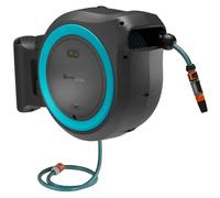 Dévidoir automatique mural sur batterie PowerRoll XXL 40/18V P4A, tuyau de 40 m, bleu turquoise - sans chargeur ni batterie.