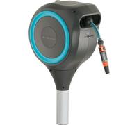 Dévidoir automatique sur pic RollUp S 15 m - GARDENA - Liseret bleu - Enroulement automatique du tuyau