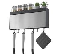 Dévidoir avec porte-épices - METALTEX - 5 usages - 6 crochets - TANGO - Inox