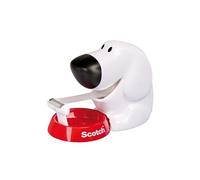 Scotch Distributeur ruban adhésif bureau C31 en forme de chien blanc avec ruban Magic 19 mm x 7,5 m