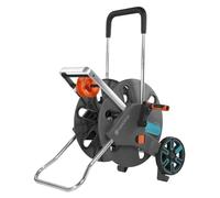 Dévidoir CleverRoll L Easy de GARDENA : dévidoir sur roues d'une capacité de 100 m, particulièrement stable, avec guidage confortable dans un cadre métallique robuste, antigoutte (18520-20)