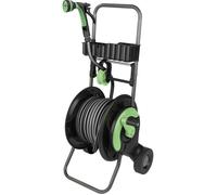 Dévidoir d'arrosage équipé - CAP VERT - 25 m - Aluminium - Portable - Avec tuyau