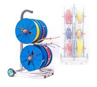 Dévidoir de bobines de câble Portable à roulettes, Chariot Distributeur de câbles Robuste, Organisateur pour Les Chantiers et Les installations domestiques (45 x 45 x 81 cm) - Solution Multi