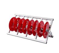 Dévidoir de câble pliable en acier inoxydable, distributeur de fil portable industriel multi-bobines, enrouleur de câble en acier inoxydable for câbles en vrac(Steel pipe 4 bearing with 2 wheels)