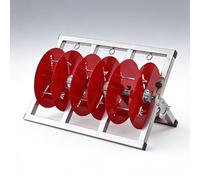 Dévidoir de câbles, enrouleur de fil pliable et portable industriel en acier inoxydable, organisateur multi-bobines for câbles et fils en vrac (1/2/3/4/5 axes)(Steel pipe 3 bearing with 2 wheels)