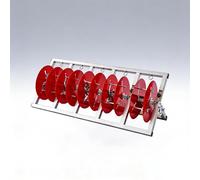 Dévidoir de câbles, enrouleur de fil pliable et portable industriel en acier inoxydable, organisateur multi-bobines for câbles et fils en vrac (1/2/3/4/5 axes)(Steel pipe 5 bearing with 2 wheels)