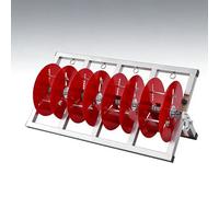 Dévidoir de câbles, enrouleur de fil pliable et portable industriel en acier inoxydable, organisateur multi-bobines for câbles et fils en vrac (1/2/3/4/5 axes)(Steel pipe 4 bearing with 2 wheels)