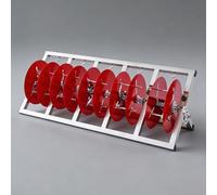 Dévidoir de câbles industriel portable multi-bobines, enrouleur de câbles en acier for une gestion sans nœuds des câbles et cordes(Steel pipe 5 bearing with 2 wheels)