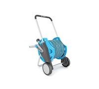 Dévidoir de jardin - Professionnel - 25m - Bleu - Sur roues - Résistant à la rouille
