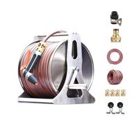 Dévidoir de tuyau d'arrosage avec poignée rotative à 360 degrés pour un rangement facile en extérieur dans les cours, pelouses et fermes