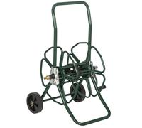 Outsunny Dévidoir de tuyau d'arrosage sur 2 roues 30 m Ø16 mm métal vert poignée antidérapante