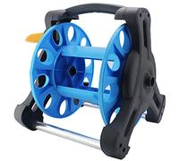 Dévidoir de Tuyau d'arrosage, Petit et Compact, en ABS, léger et Simple, Support de Rangement pour tuyaux d'arrosage, pour l'irrigation (Couleur : Bleu, Taille : dévidoir + Tuyau de 10 m)