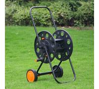 Dévidoir de tuyau d'arrosage portable avec roulettes - Rangement de tuyau mobile d'extérieur avec poignée pour une irrigation et un arrosage faciles dans le jardin, la pelouse et la ferme