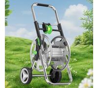 Dévidoir de Tuyau D'Arrosage Portable, Enrouleur de Tuyau Métallique Mobile Avec Roulettes,Rt de Rangement Pour Corde Pour Un Rangement Et Un Arrosage Pratiques, Outils de Jardinage/Green