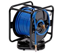 DEVIDOIR - ENROULEUR DE TUYAU PNEUMATIQUE PORTABLE EN ACIER 30M 12BAR ROTATIO...