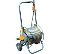 Dévidoir métallique Hozelock avec 30m de tuyau et buse de pulvérisation, raccords - 2436P0000