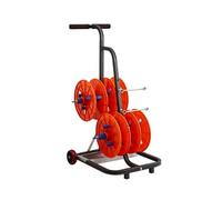 Dévidoir métallique pour câbles, support mobile à 4 bobines, chariot porte-câbles robuste à axe unique pour usages électrique, industriel et commercial