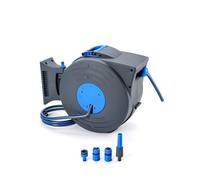 Dévidoir mural automatique - Suan - L.20m + 2m - Noir