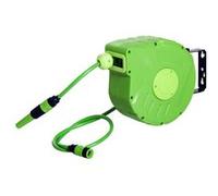 Outsunny Dévidoir Mural Enrouleur Automatique pivotant 180° Tuyau 10 + 1 m avec Lance arrosage Support Mural intégré Vert