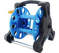 Dévidoir pour Tuyau d'arrosage, Petit et Compact, léger et Simple, en ABS, Support de Rangement pour tuyaux d'arrosage (Couleur : Bleu, Taille : dévidoir + Tuyau de 10 m)
