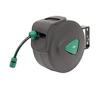 Dévidoir pour tuyau d'arrosage STIER SGS-300 30 + 2 m avec pistolet de pulvérisation, tuyau d'arrosage pour jardin avec enroulement automatique, borne pivotante à 180°, protection contre les UV et les