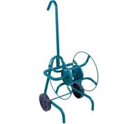 Dévidoir roulant métal epoxy traité anti rouille pour tuyau arrosage 70m CAP VERT