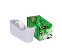 Scotch Distributeur de Ruban Adhésif C18 + 4 Rouleaux de Ruban Invisible Magic (19 mm x 33 m) - Idéal pour l'École, la Maison et le Bureau