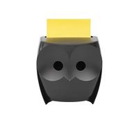 Dévidoir Z-Notes Post-it, Hibou, Noir + Z-Notes Post-it Super Sticky, 45 Feuilles/Bloc, 2 Blocs/Paquet