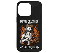 Devil Crusher Sin Slayer Jesus Spiritual Warfare Christian Coque pour iPhone 13 Pro