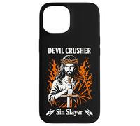 Devil Crusher Sin Slayer Jesus Spiritual Warfare Christian Coque pour iPhone 15