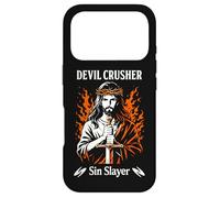 Devil Crusher Sin Slayer Jesus Spiritual Warfare Christian Coque pour iPhone 17 Pro