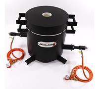 DEVIL-FORGE 20KG FOUR DE FUSION DES MÉTAUX AU PROPANE modèle FB3Hb Kit complet avec 2 brûleurs DFC (360 000 BTU) pour fondre Des Métaux Forgerons, Gants, 1450°C Bronze Cuivre Laiton Argent