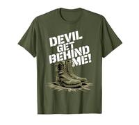 Devil Get Behind Me Bottes de Combat T-Shirt