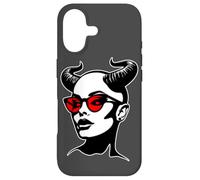 Devil Girl Lilith Demon Horns Lunettes de Soleil Blackwork Coque pour iPhone 17
