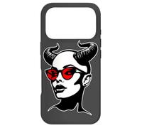 Devil Girl Lilith Demon Horns Lunettes de Soleil Blackwork Coque pour iPhone 17 Pro
