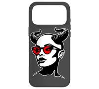 Devil Girl Lilith Demon Horns Lunettes de Soleil Blackwork Coque pour iPhone 17 Pro Max