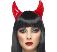 Pvc Devil Horns, Unisex Rouge