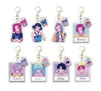 Devil Hunters Acrylique Porte-clés 8 Pièces Devil Hunters Ru mi Chi bi Figure Pendentif Accessoires De Clés pour Les Fans DDemon Fun Pendentif Hunter