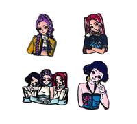 Devil Hunters Badges 4pcs Set Devil Hunter Figurine Broche Épingle Sac À Dos Décor Accessoires Fans Collection