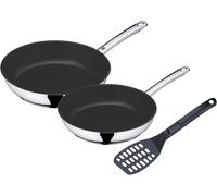 Devil Lot De 3 Poêles À Frire Induction 24 28 Cm Avec Spatule En Acier Inoxydable Cromargan Revêtement Céramique Passe Au Four