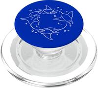 Devil Manta Ray Mobula Stingray Poisson Nager dans Un Cercle PopSockets PopGrip pour MagSafe