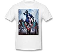 Devil May Cry Men's Comfortable Short Sleeve Shirts Crew Neck Personality Fashion T-Shirt Black T-Shirts à Manches Courtes(Large)