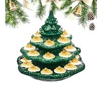 Deviled Egg Platter - 4 Layer Christmas Tree Shaped Party Platters, 26 Hole Appetizer Holder for Party, Egg Holder for PartyY Holiday Gatherings Thanksgiving Easter Barbecue Outdoor Parties Picnic