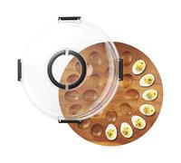 Deviled Egg Tray | 24-Slot Tray with Lid - Egg Platter | Enhanced Stability Feature for Party Home Kitchen Buffet Appetizer Countertop Table Catering Holiday Thanksgiving Easter Dinner