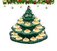 Deviled Récipient à œufs - Plateau à œufs en forme de sapin de Noël à 4 niveaux, présentoir à 26 trous | Support d'apéritif en résine pour fête de vacances, support de service empilable pour