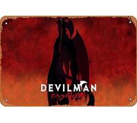 Devilman : Crybaby Akira Fudo Anime Poster Décoration murale rétro Plaque métallique 20,3 x 30,5 cm